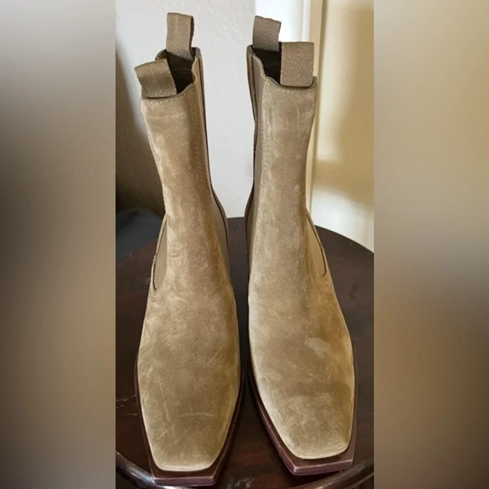Loeffler Randall NAT Mid Western Ankle Chelsea SUEDE Boots US 6 - Picture 3 of 6